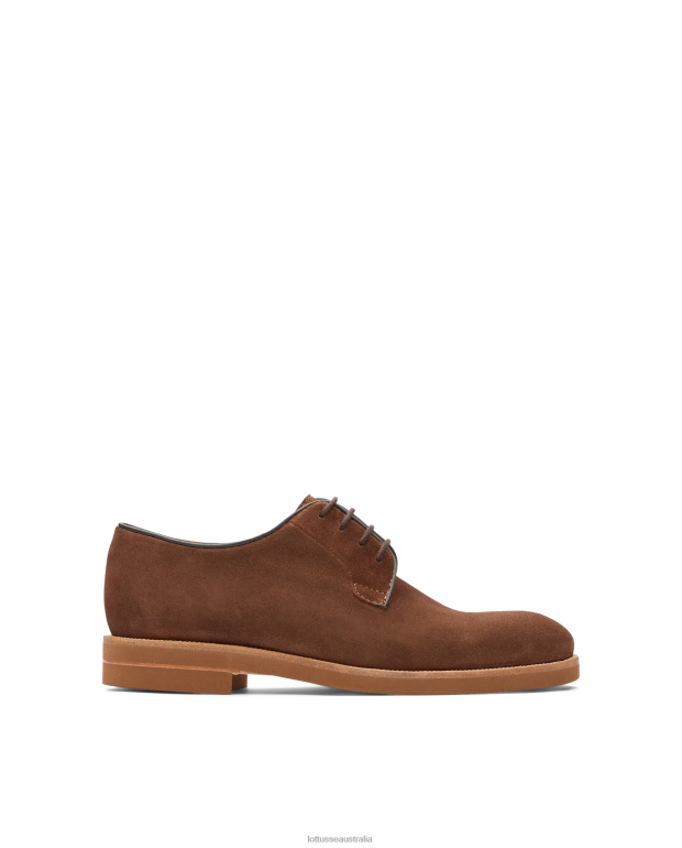 Men Lottusse Footwear Brown NT4PP109 Niza Suede Calf Derby