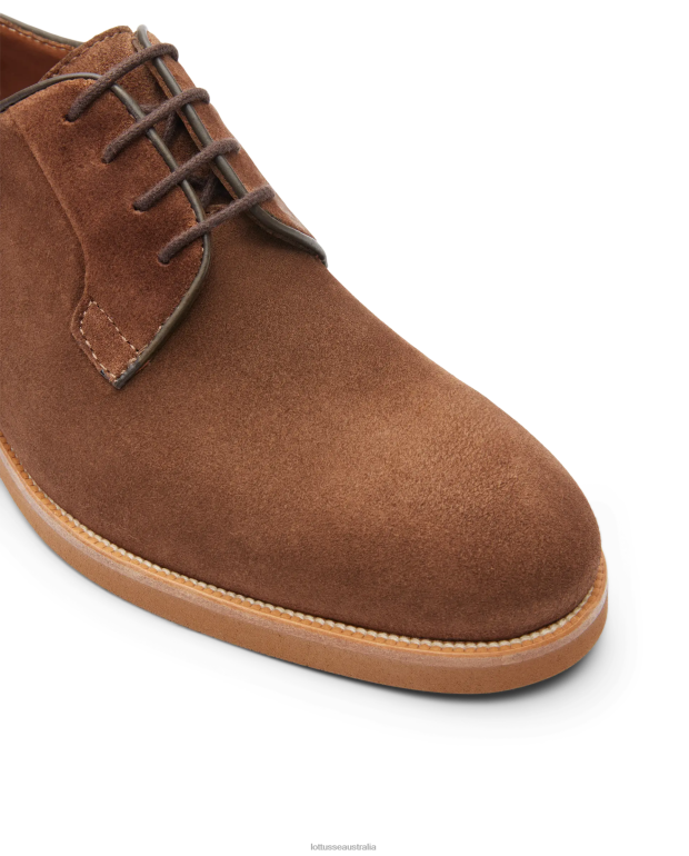 Men Lottusse Footwear Brown NT4PP109 Niza Suede Calf Derby