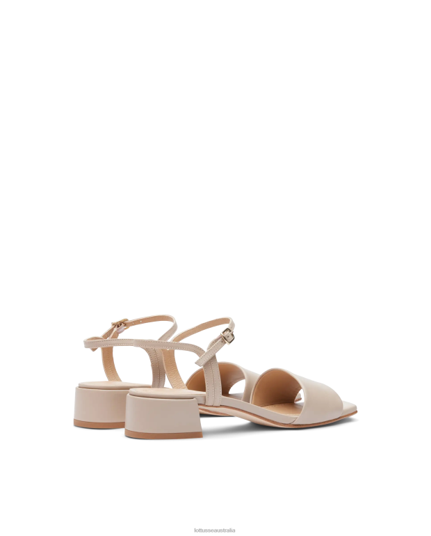 Women Lottusse Footwear Beige NT4PP226 Carla Plain Calf Sandals