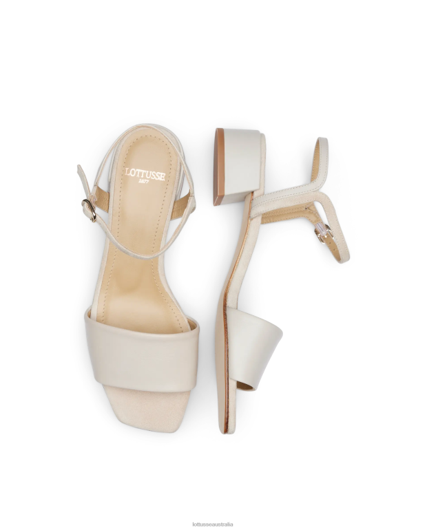 Women Lottusse Footwear Beige NT4PP228 Carla Plain Calf Sandals