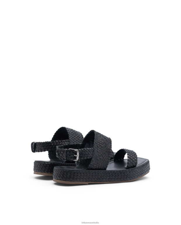 Women Lottusse Footwear Black NT4PP259 Steffy Lamb Soft Sandals