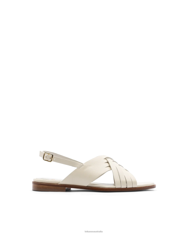 Women Lottusse Footwear Off White NT4PP256 Nylo Soft Lamb Sandals