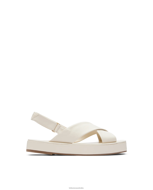 Women Lottusse Footwear Off White NT4PP261 Steffy Lamb Soft Sandals