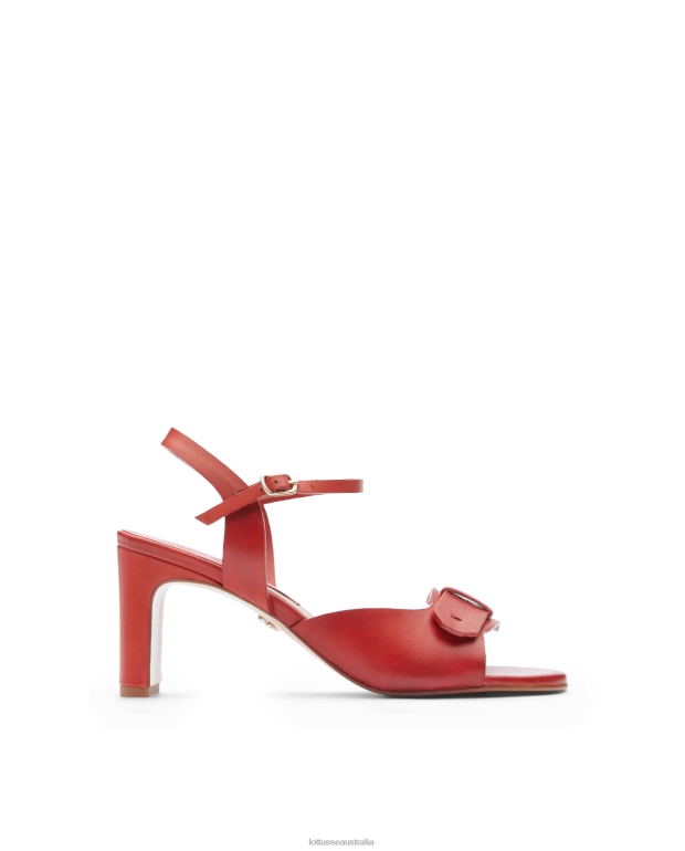 Women Lottusse Footwear Red NT4PP220 Smithson Crust Anilin Calf Sandals